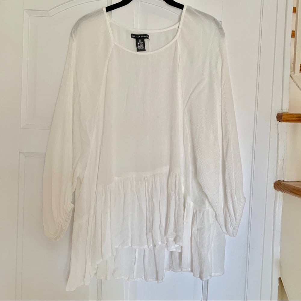 White woven peasant blouse